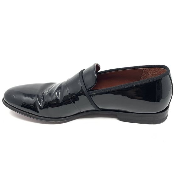 Men’s Magnanni Black Patent Leather Tuxedo Loafers Size 9 M 12893 - Picture 5 of 10